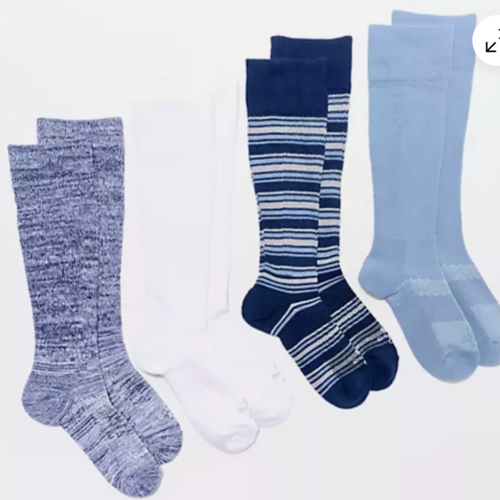 Tommie Copper Set of 4 UltraTemp & Ultraguard WOTC XL Socks Blue Stripe,  NWT.